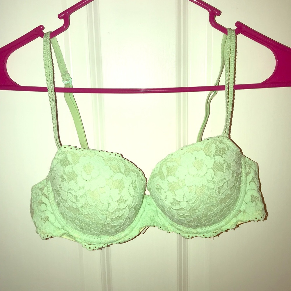 MINT Green PINK Date Push Up Bra